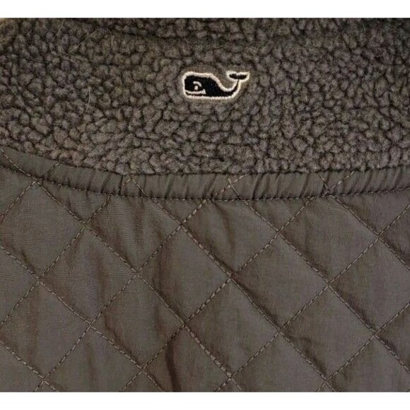 Vineyard Vine  Fleece Vest Jacket Size M Fully Zip Pockets Gray - Picture 8 of 8